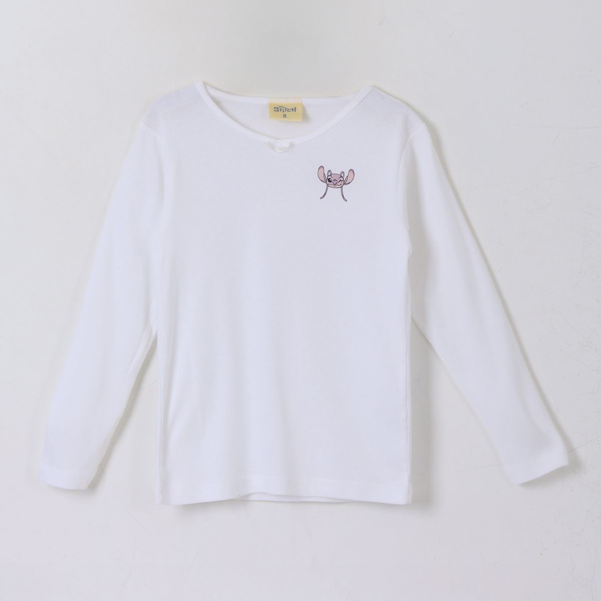 DISNEY - Bipack Camiseta Escolar Niña Manga Larga Blanco Lilo Stitch