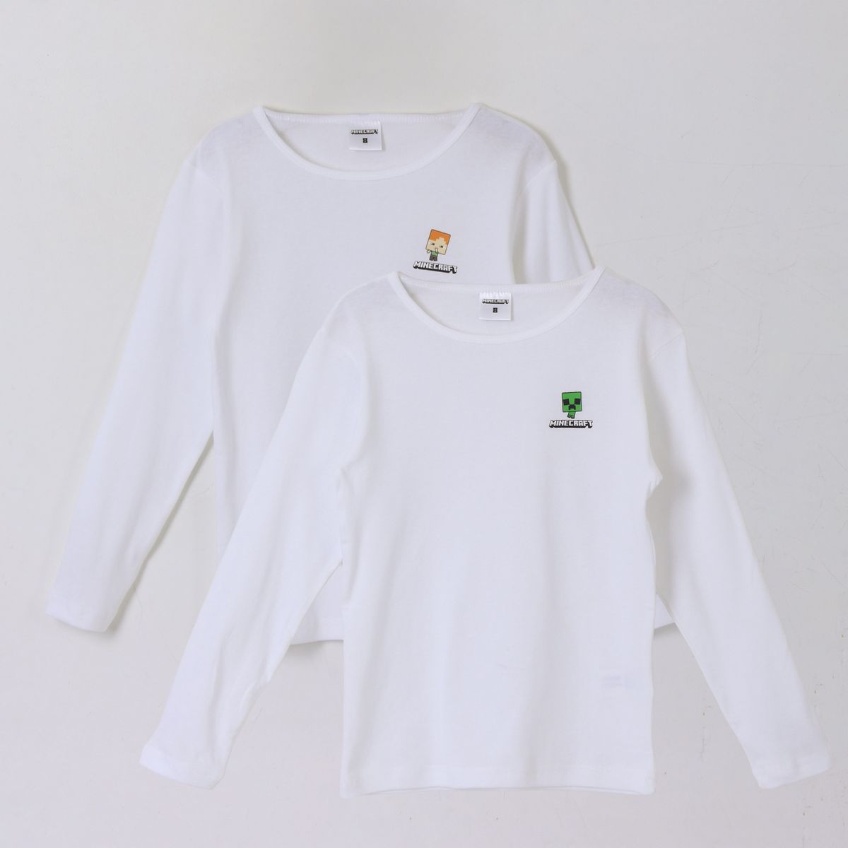 MINECRAFT - Bipack Camiseta Escolar Niño Manga Larga Blanco Minecraft