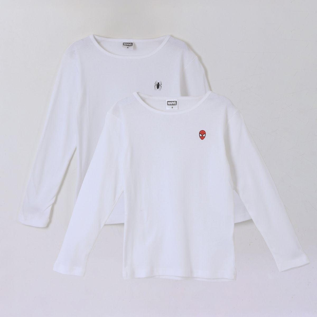 MARVEL - Bipack Camiseta Escolar Niño Manga Larga Blanco Marvel