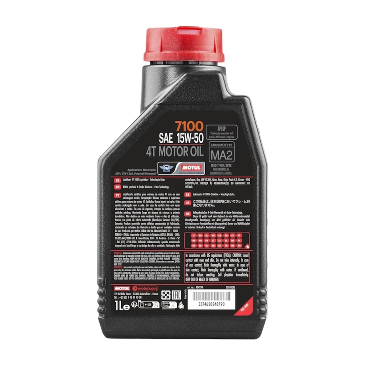 MOTUL - Aceite Full Sintetico 15W-50 7100 1L para Moto