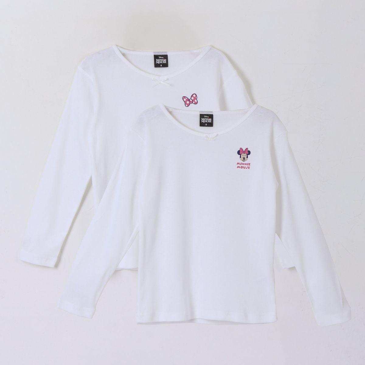 DISNEY - Bipack Camiseta Escolar Niña Manga Larga Blanco Minnie