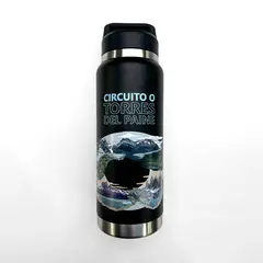 LENGA - Botella Acero Inox Aislamiento De Doble Pared 750ml - Circuito O Torres Paine Negra