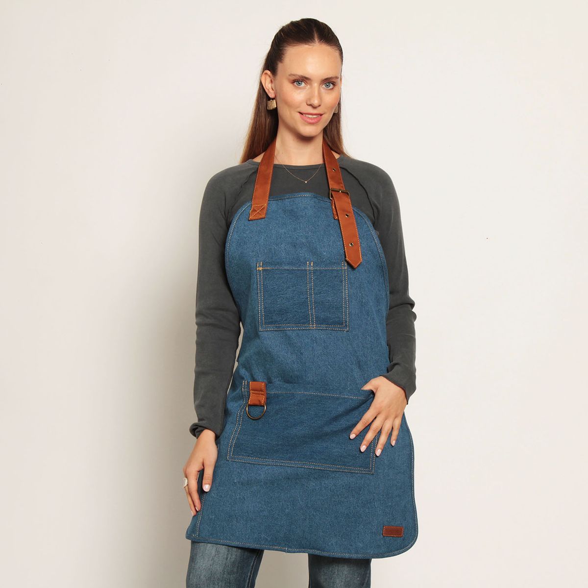 WADOS - PECHERA DENIM CON DISEO EN LASER