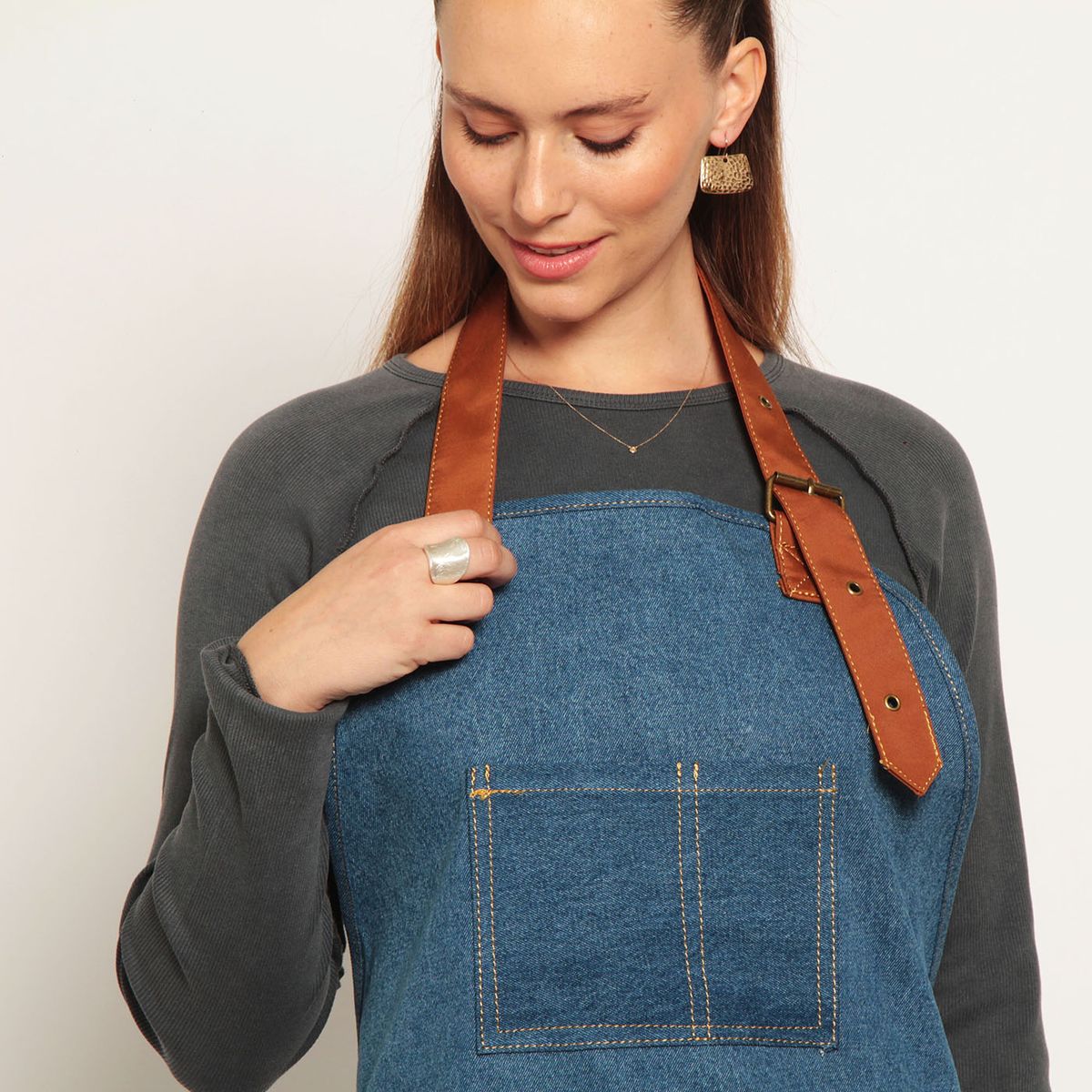 WADOS - PECHERA DENIM CON DISEO EN LASER