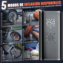 GENERICO - Compresor Digital De Aire Inflador De Neumaticos Portatil Negro Monofásica