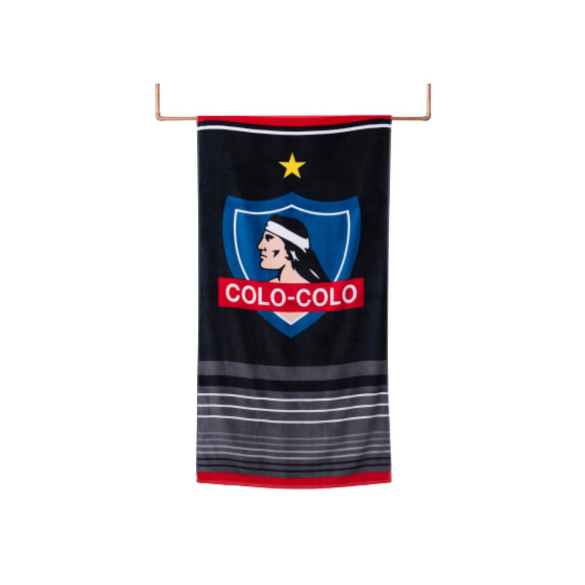 GENERICO - Toalla Playa Algodon C Bolso 140x70 Cm Negro-Gris