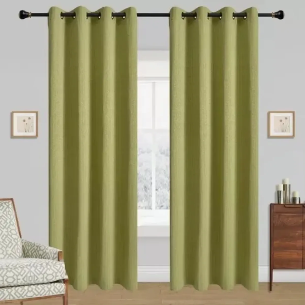 OKAY - Cortinas Bumbu Liso Hogar 2 Paños 140x220 Cm