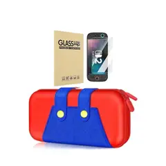 GENERICO - Estuche Compatible N Switch 2 Rojo-Azul + Mica