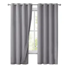 OKAY - Cortinas Bumbu Liso Hogar 2 Paños 140x220 Cm