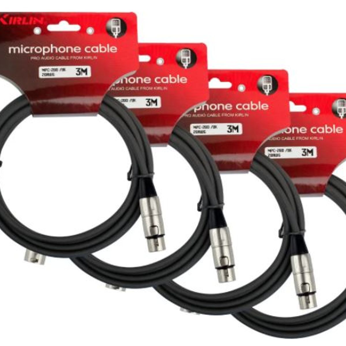 KIRLIN - Pack 4 cable Microfono Serie c Xlr 3M Kirlin Mpc4-280-3