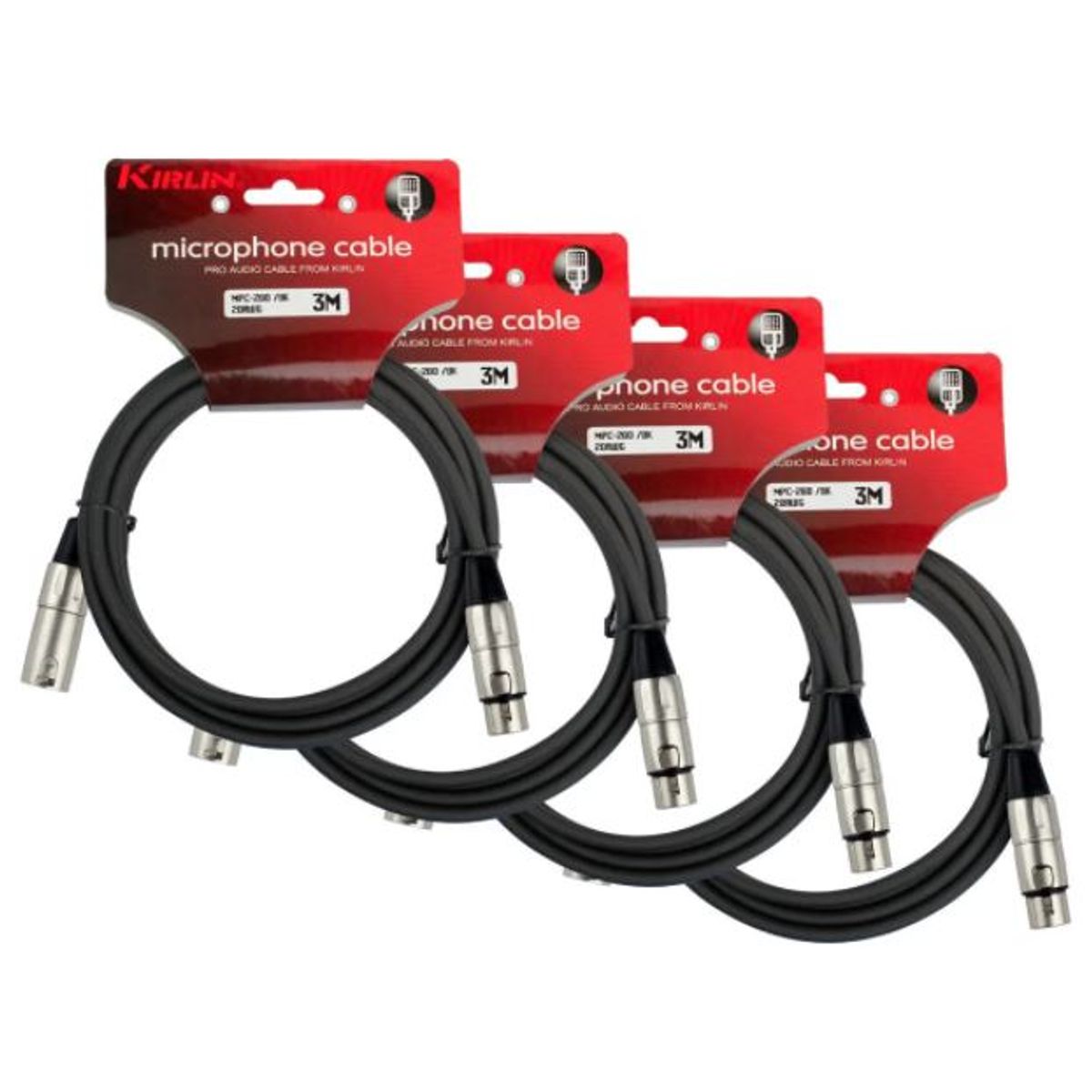 KIRLIN - Pack 4 cable Microfono Serie c Xlr 3M Kirlin Mpc4-280-3