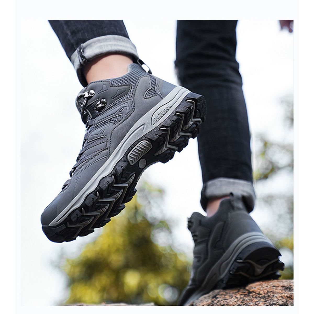 TIOZONEY - Zapatos de montaña-Gris