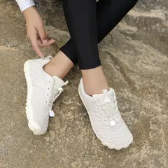 TIOZONEY - Zapatos de montaña antideslizantes para exteriores-Blanco