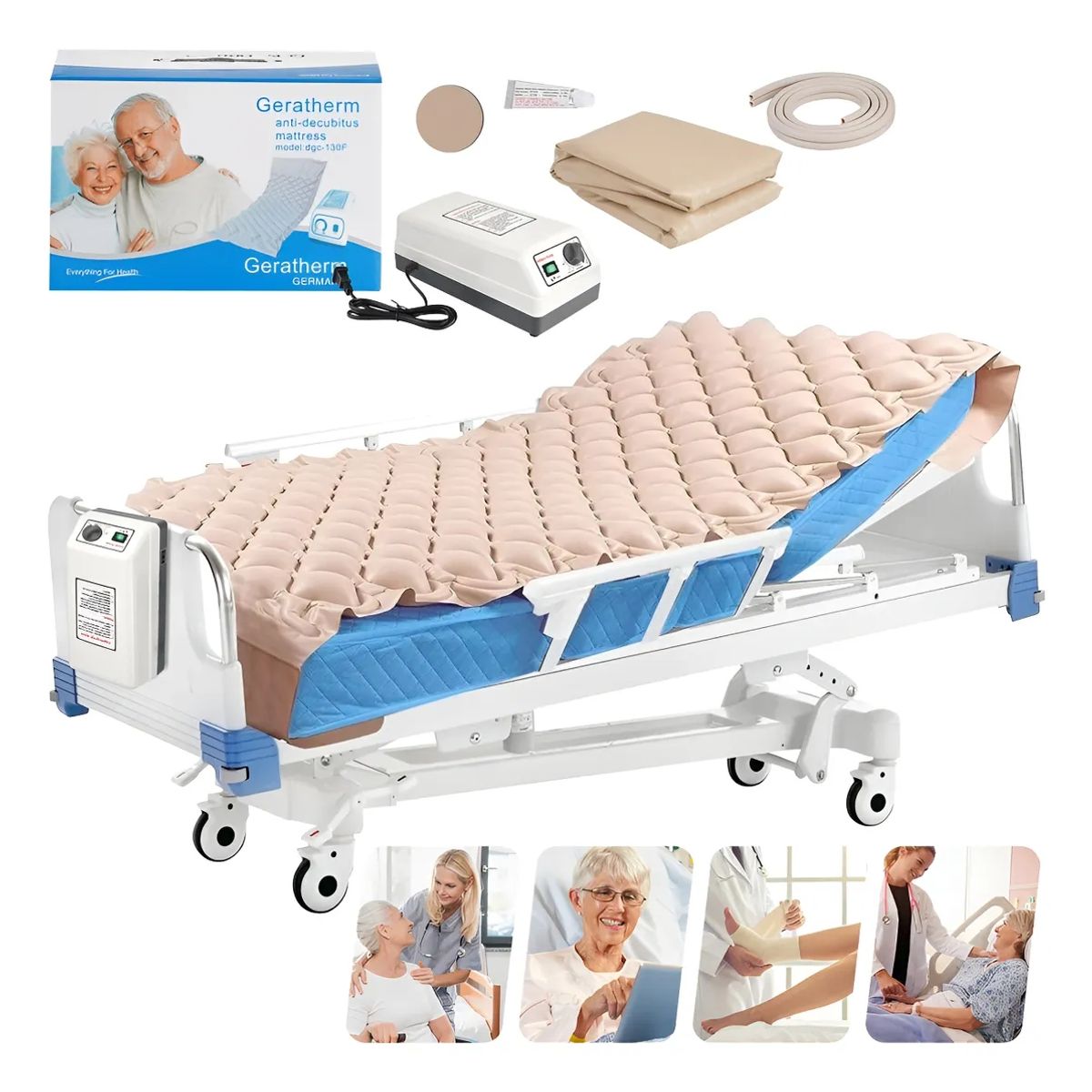 IRM - Colchon Antiescaras Aire Presion Alterna Antillagas Clinico Paciente Con Compresor Figoimport