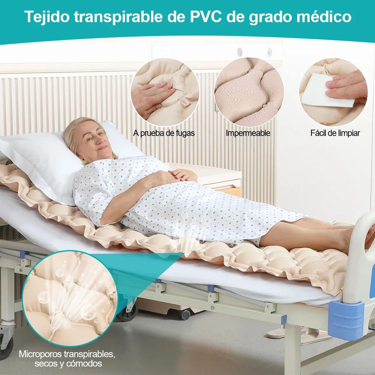 IRM - Colchon Antiescaras Aire Presion Alterna Antillagas Clinico Paciente Con Compresor Figoimport