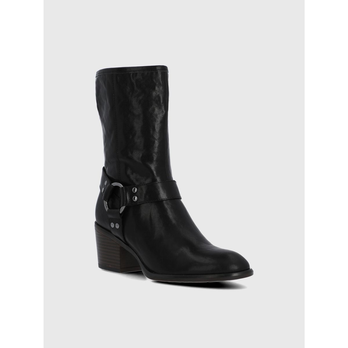 HUSH PUPPIES - Bota Cuero Mujer Mayda Negra HUSH PUPPIES