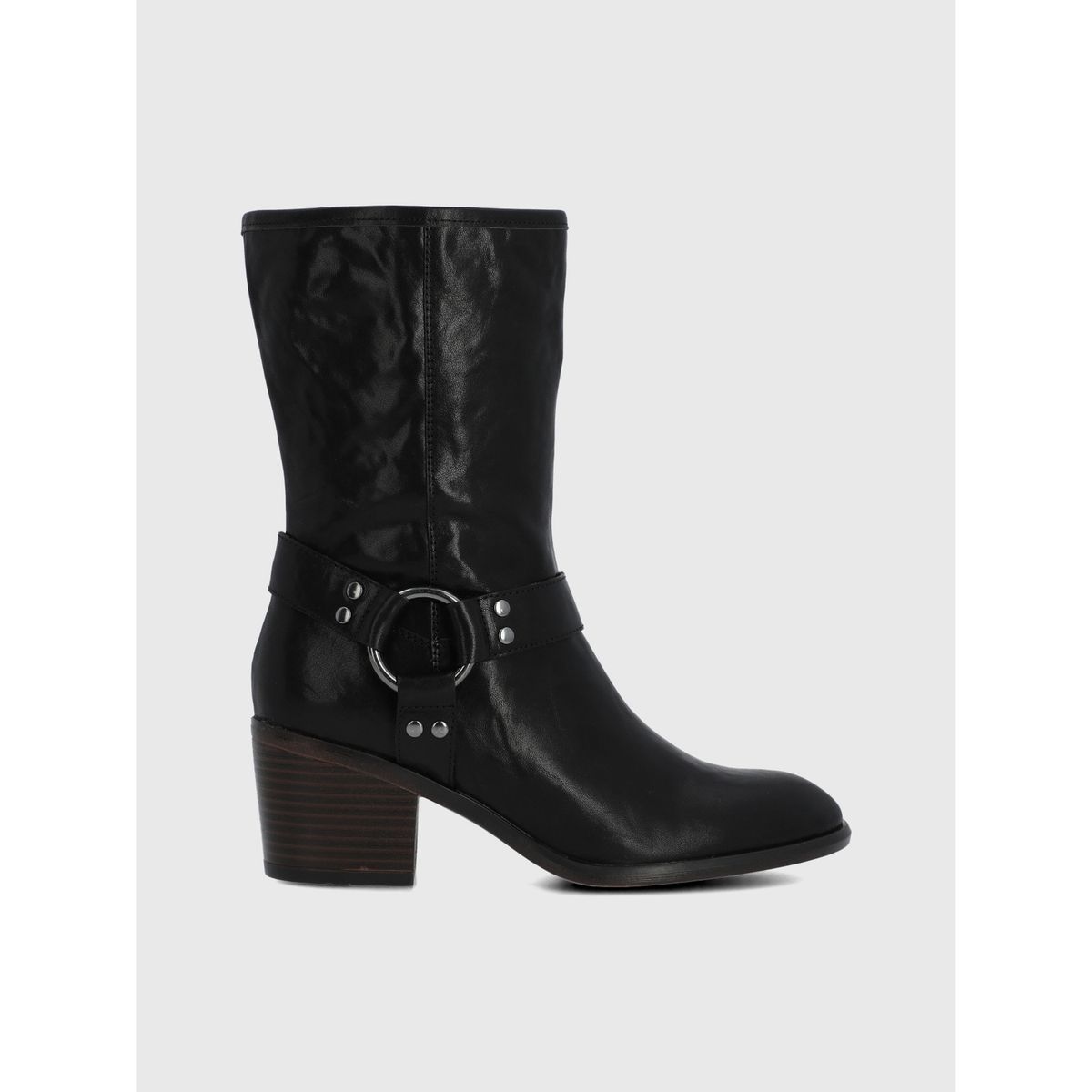 HUSH PUPPIES - Bota Cuero Mujer Mayda Negra HUSH PUPPIES