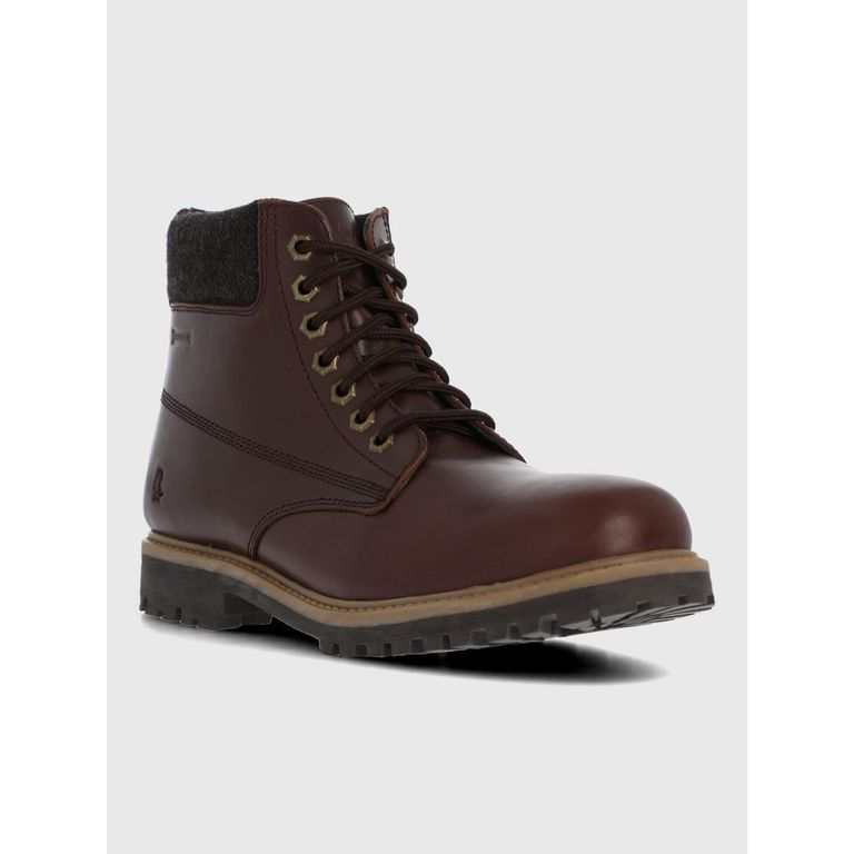 Botin Cuero Hombre Negam Burdeo