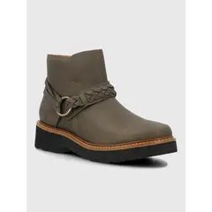 HUSH PUPPIES - Botin Cuero Mujer Clide Verde