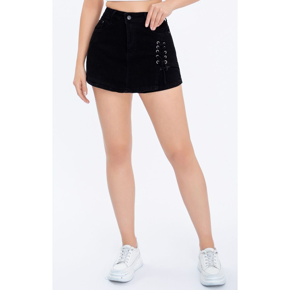 LIKE SHOP - Short Tipo Mini Falda Juvenil Jeans Premium Elasticada 3019