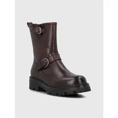 HUSH PUPPIES - Botin Cuero Mujer Bunda Burdeo