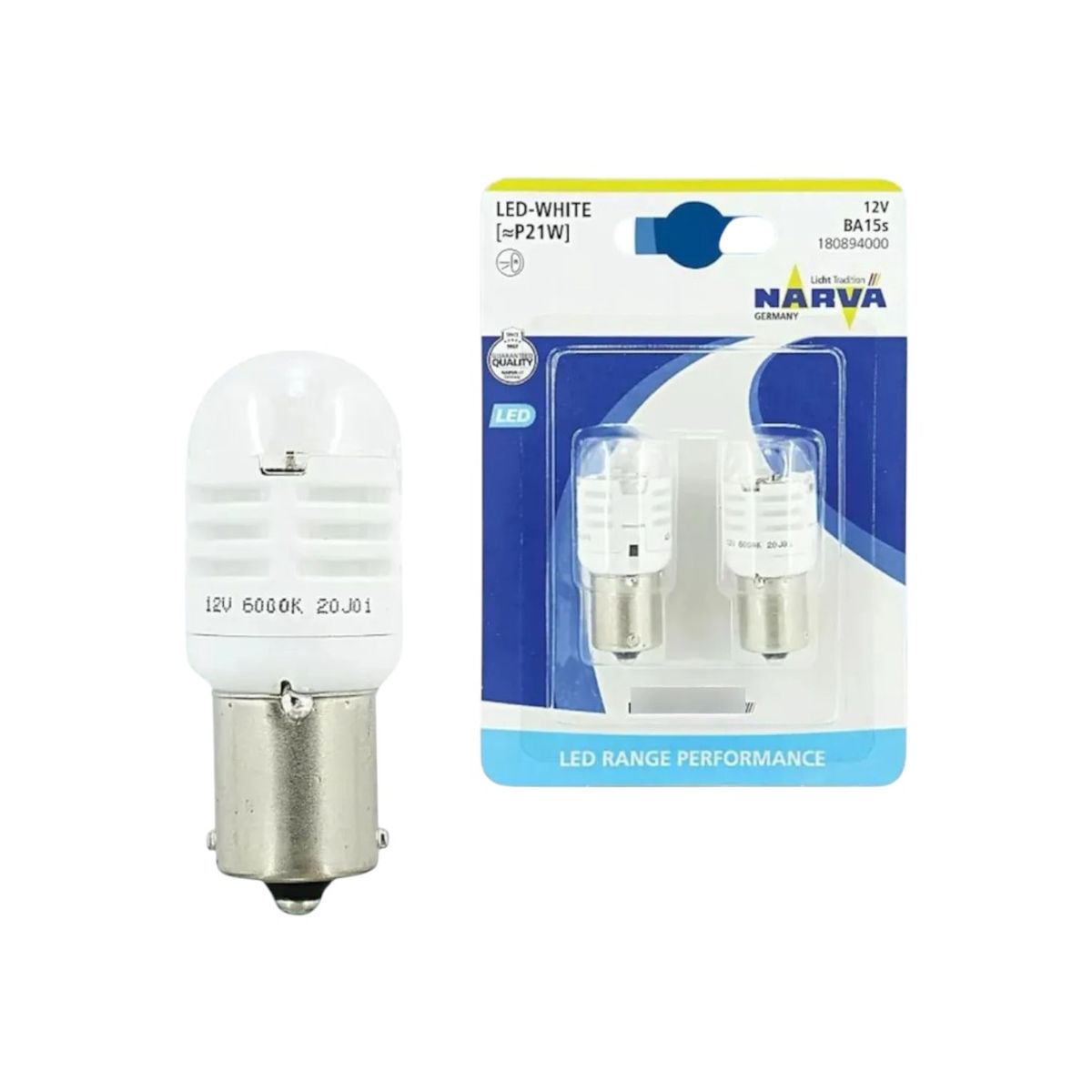 Kit Ampolletas Led P21W 12V para Auto, marca NARVA - Foto Principal