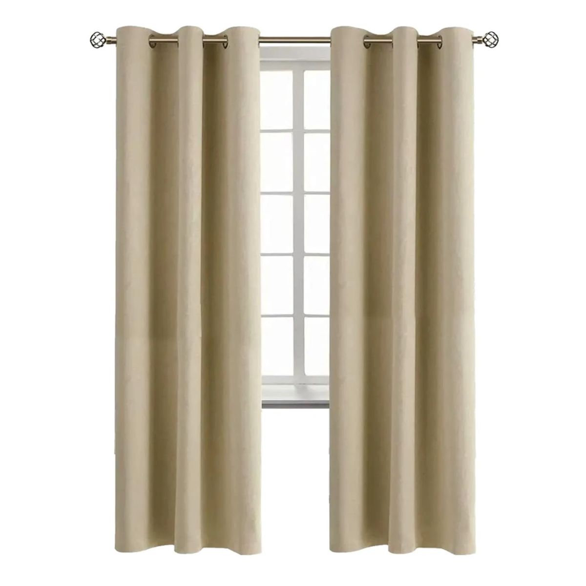 OKAY - Cortinas Bumbu Liso Hogar 2 Paños 140x220 Cm