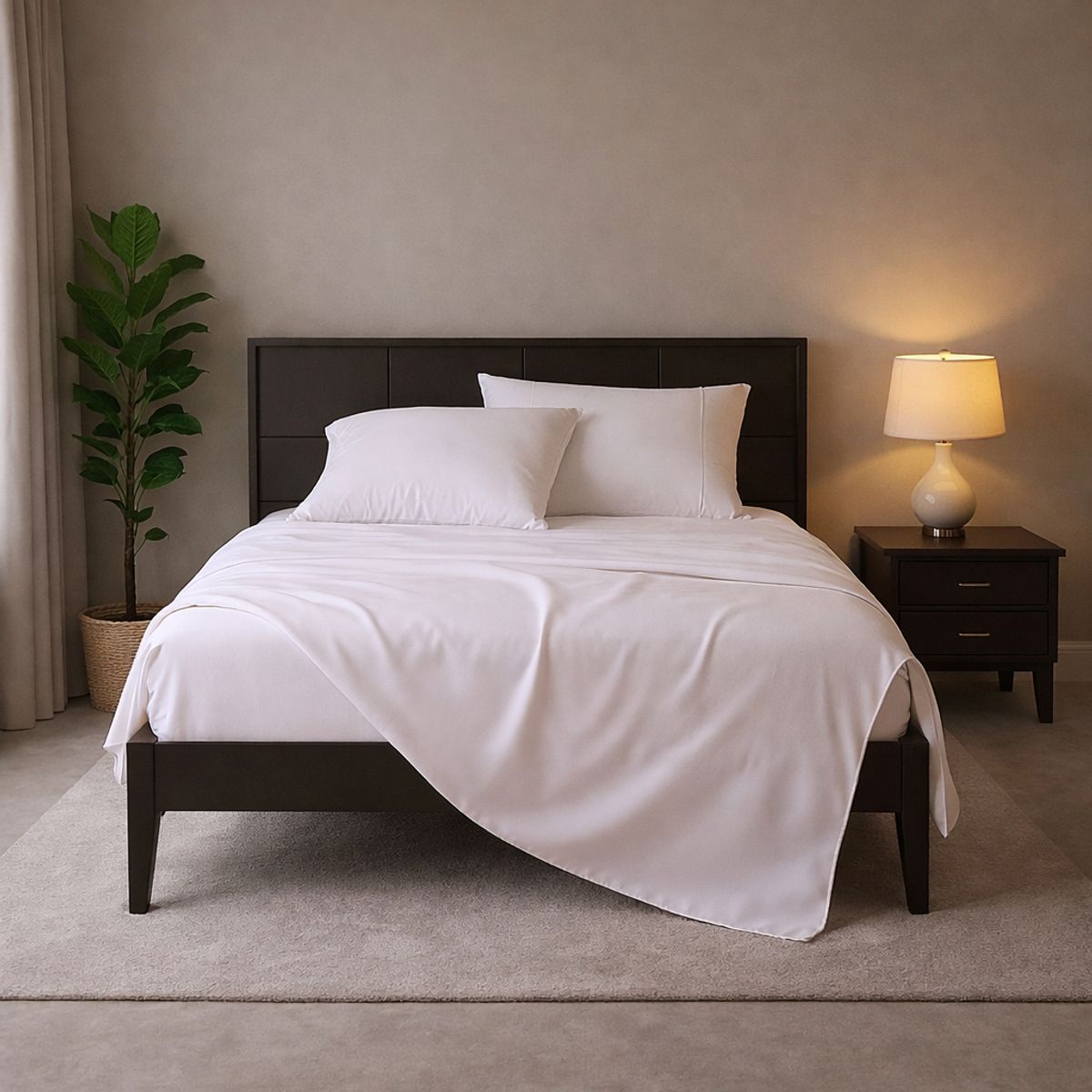 ARMONIA - Sábanas Blancas Elegantes 800 Hilos Super King