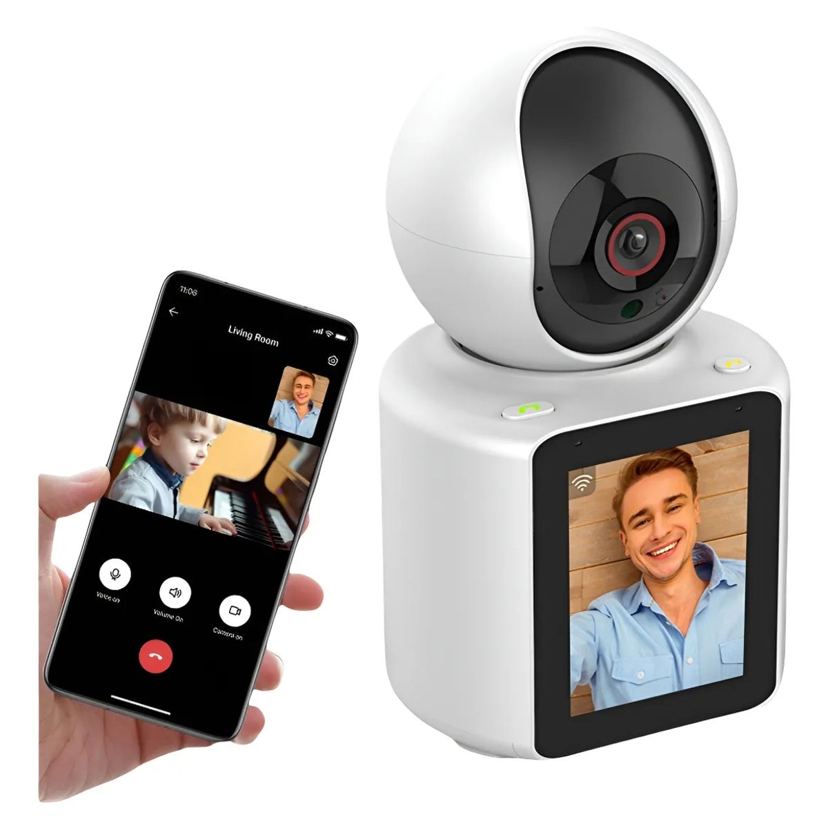 GENERICO - Camara Videollamada Bebes mascotas adulto mayor hogar seguridad Con Visión Nocturna