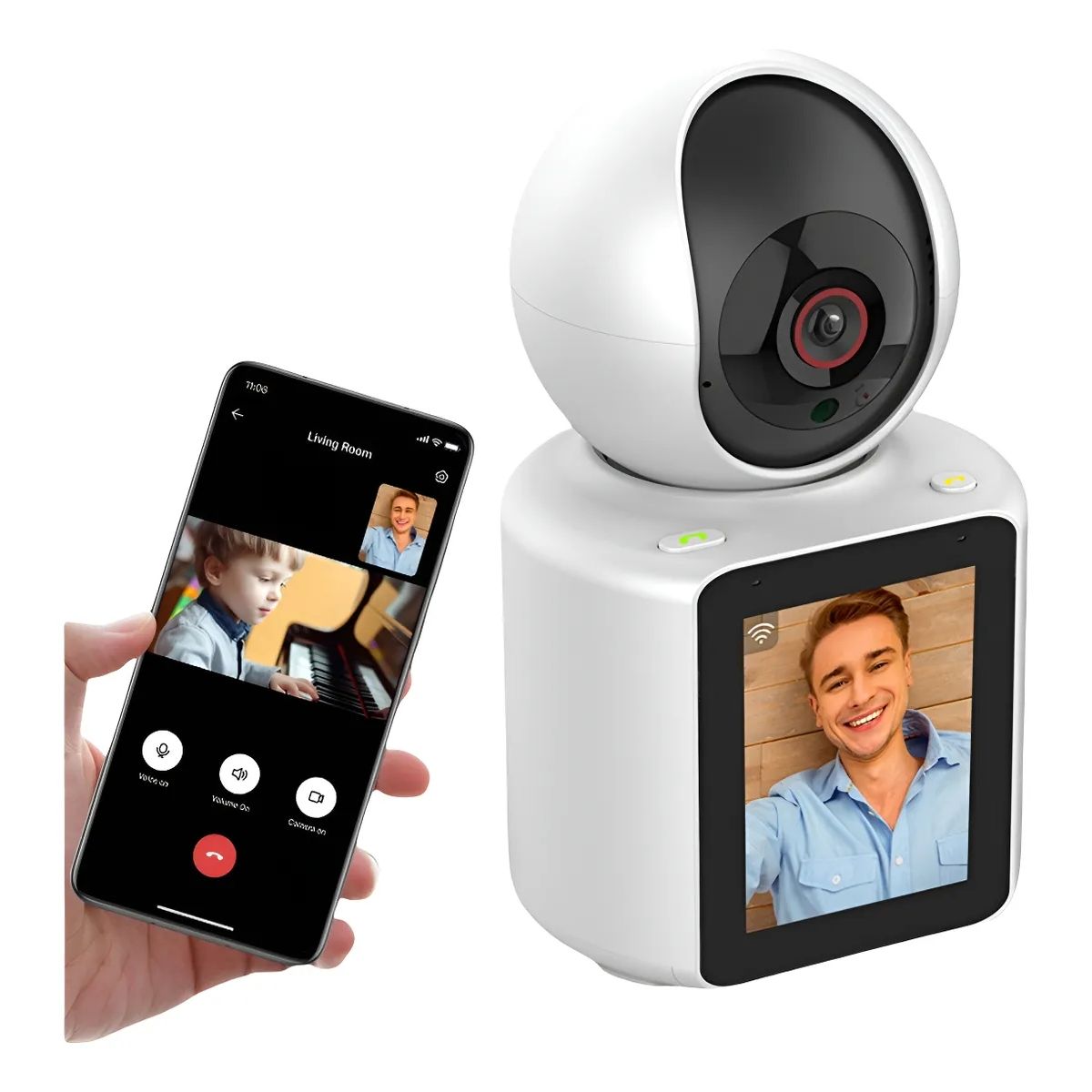 GENERICO - Camara Videollamada Bebes mascotas adulto mayor hogar seguridad Con Visión Nocturna