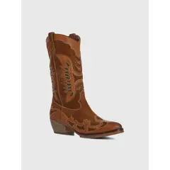 HUSH PUPPIES - Bota Cuero Mujer Frezno Café