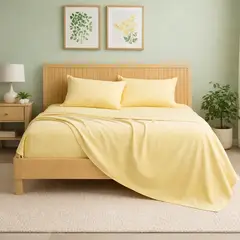 ARMONIA - Sábanas Algodón 800 Hilos Super King Color Amarillo