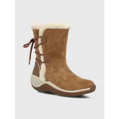 HUSH PUPPIES - Bota Cuero Mujer Spinal Rug Bootie Café