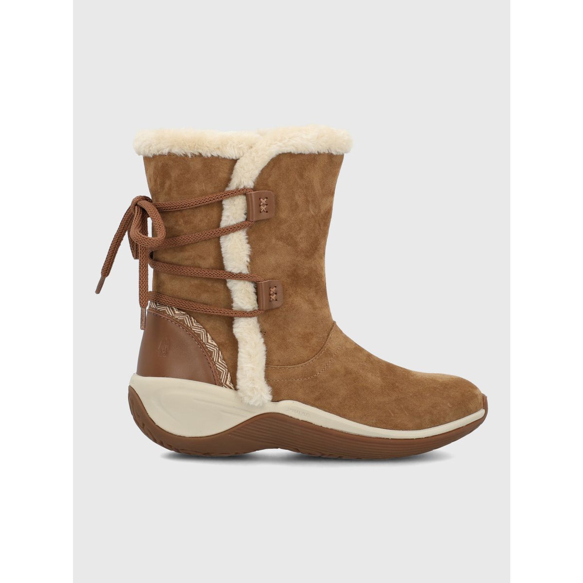 HUSH PUPPIES - Bota Cuero Mujer Spinal Rug Bootie Café HUSH PUPPIES