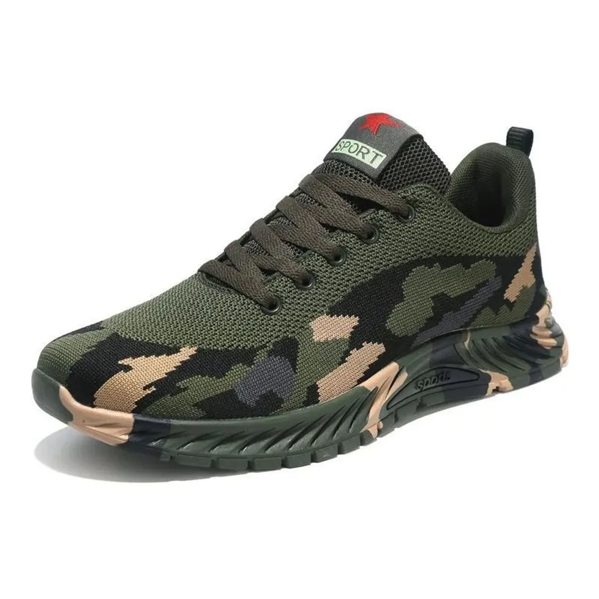 TIOZONEY - Zapatillas con malla y diseño camuflado​