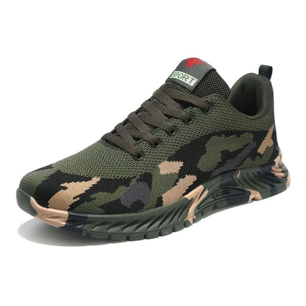 TIOZONEY - Zapatillas con malla y diseño camuflado​