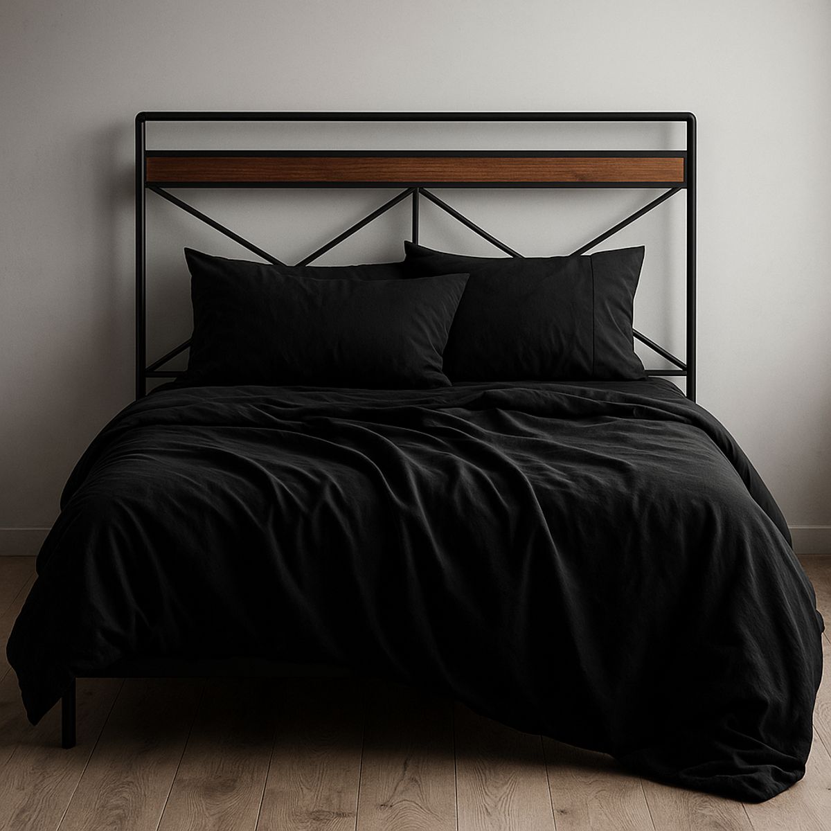 ARMONIA - Sábanas Negro Elegante 800 Hilos Super King