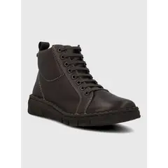 HUSH PUPPIES - Botin Cuero Mujer Winnet Café Oscuro