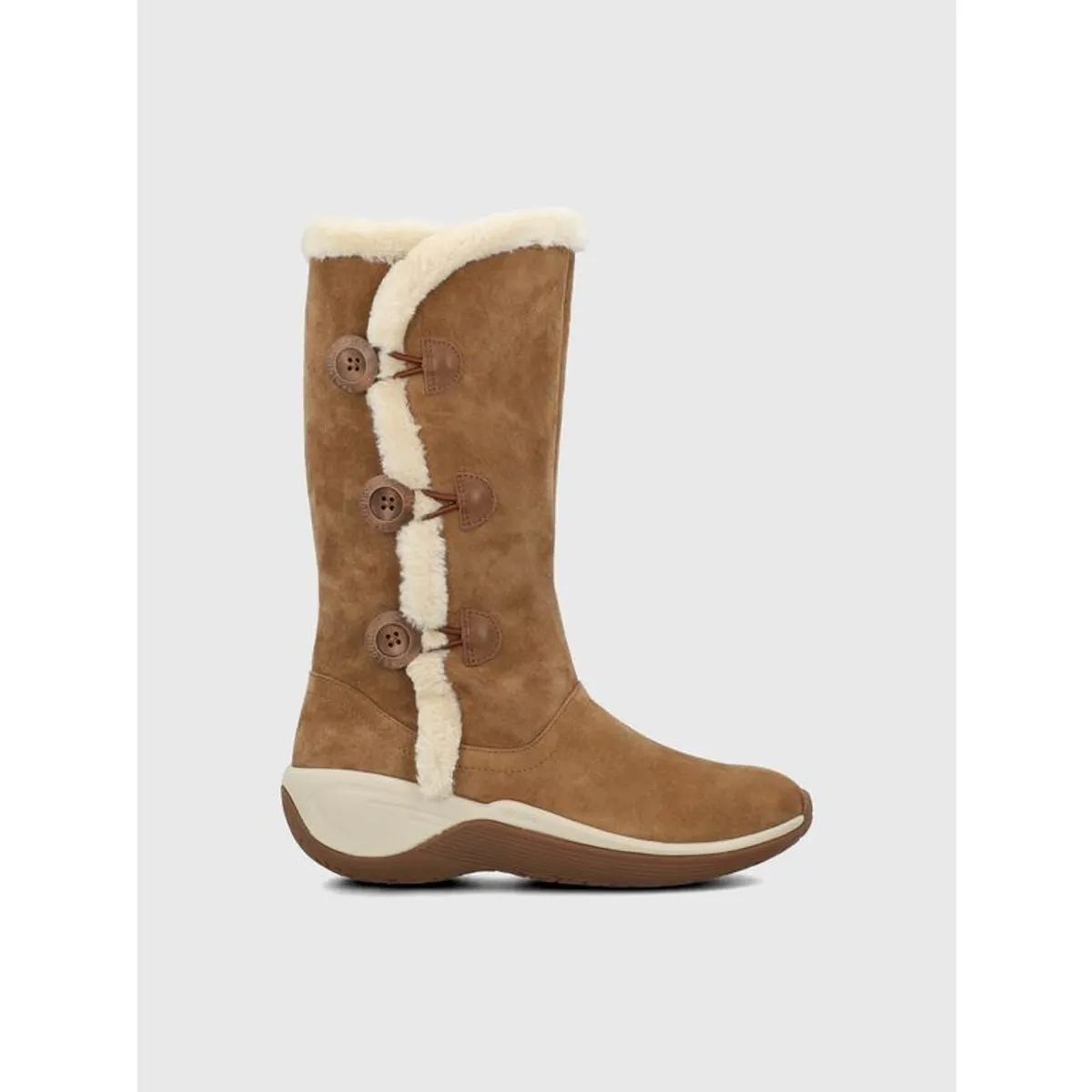 HUSH PUPPIES - Bota Cuero Mujer Alove Button Café HUSH PUPPIES