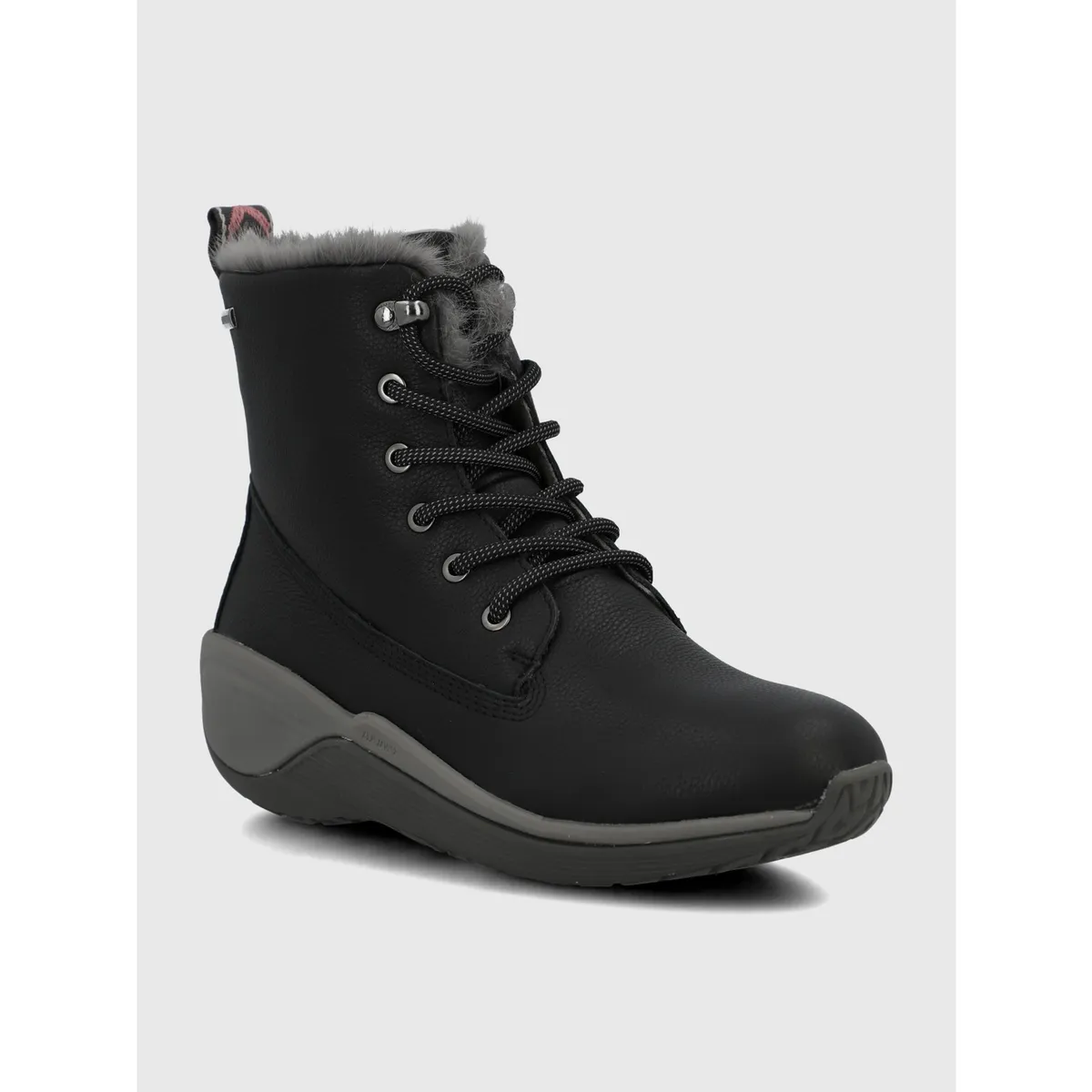 HUSH PUPPIES - Botin Cuero Mujer Short Madras Negro HUSH PUPPIES