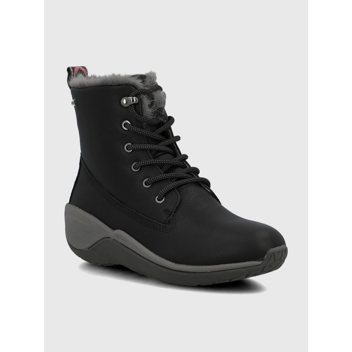 HUSH PUPPIES - Botin Cuero Mujer Short Madras Negro HUSH PUPPIES