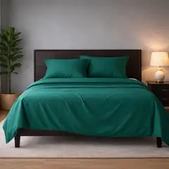 ARMONIA - Sábanas Verde 800 Hilos Algodón Super King Elegante