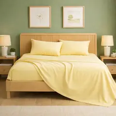 ARMONIA - Set de Sábanas Amarillo 800 Hilos Super King