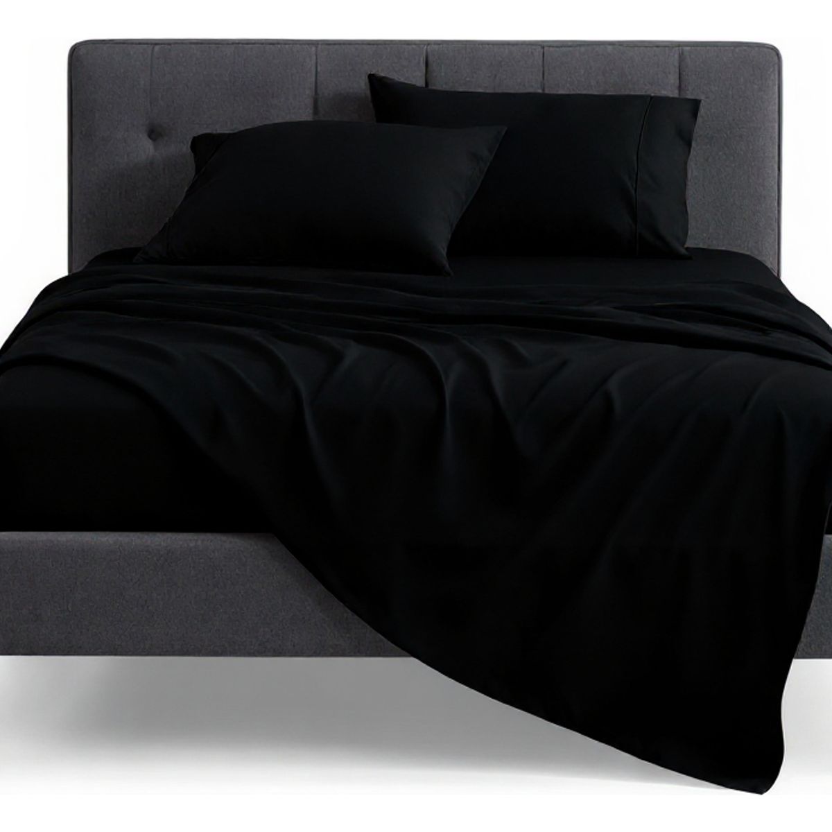 ARMONIA - Sábanas 800 Hilos Super King Color Negro Elegante