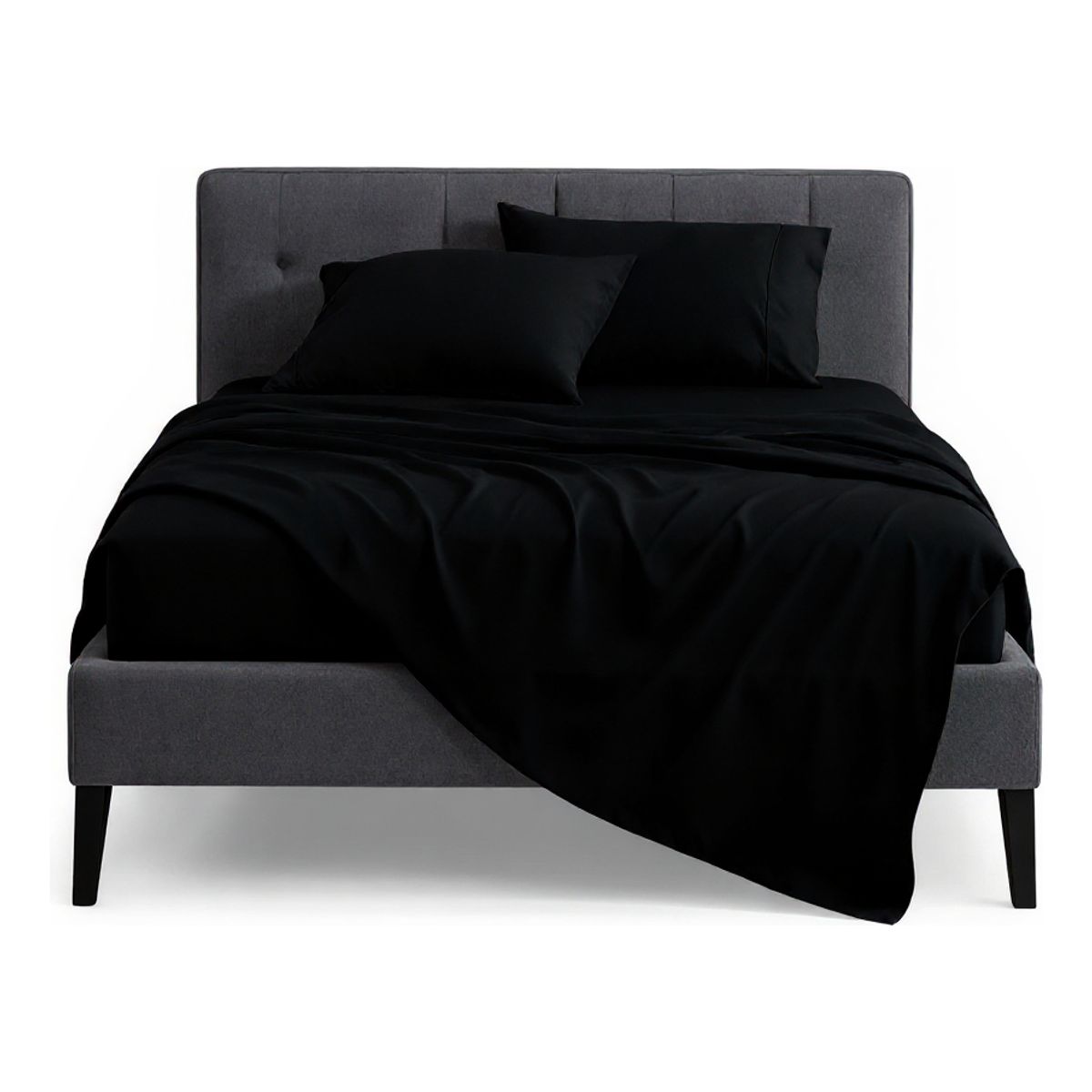 ARMONIA - Sábanas 800 Hilos Super King Color Negro Elegante