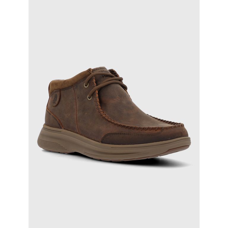 Botin Cuero Hombre Montaro Café Oscuro