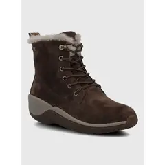 HUSH PUPPIES - Botin Cuero Mujer Short Madras Café