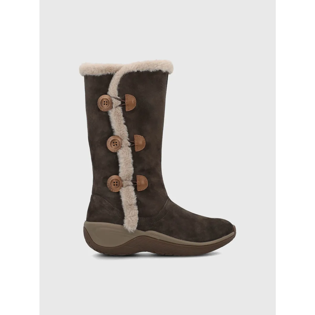 HUSH PUPPIES - Bota Cuero Mujer Alove Button Café Oscuro HUSH PUPPIES