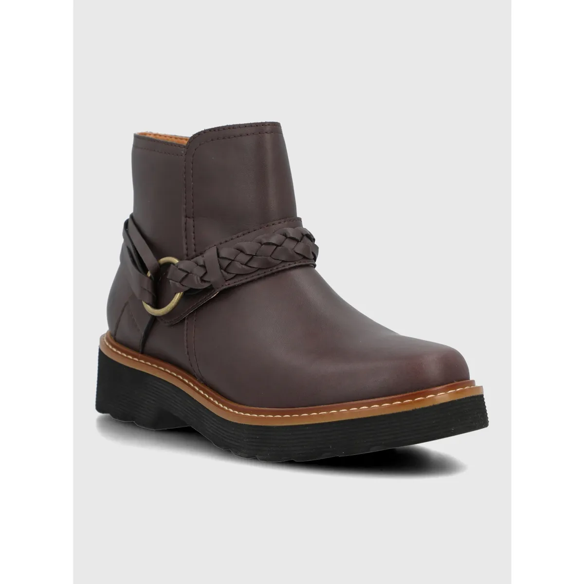 HUSH PUPPIES - Botin Cuero Mujer Clide Burdeo HUSH PUPPIES