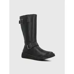 HUSH PUPPIES - Bota Cuero Mujer Mildre Negra
